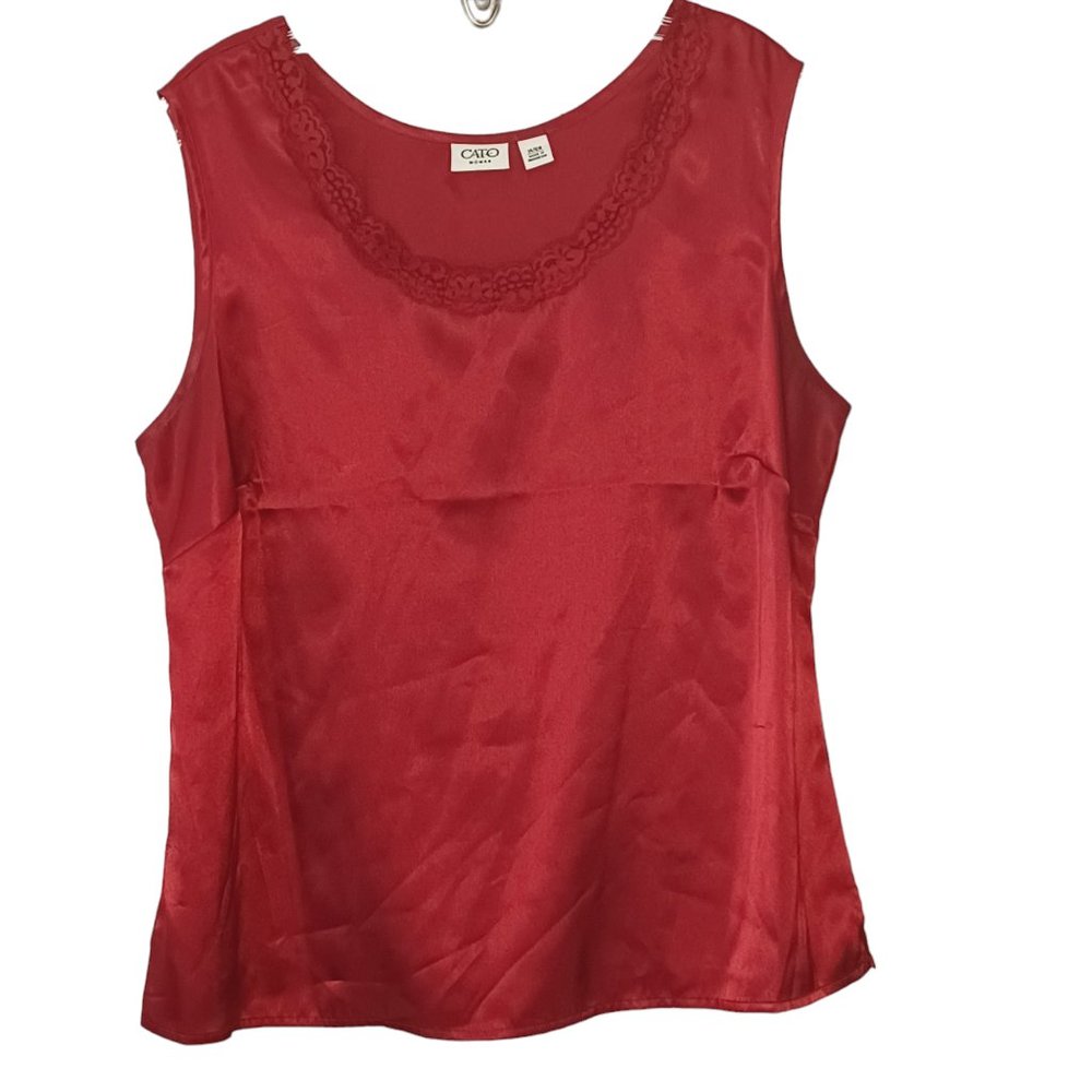Cato Dark Red Babydoll Lingerie Sleep Top With Lace Detail Size 14/16W